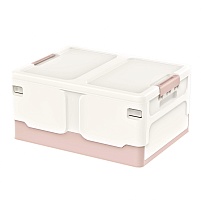Ящик пластиковый складной белый, дно розовое, 480х360х240 мм в Магадане