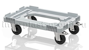 Тележка пластиковая с отверстием 2 колеса с тормозом серая в Магадане