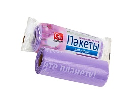 Мешки для мусора 35 л, ароматизированные, сиреневые, в рулоне 20 шт., ПНД, 12 мкм, 560х530 мм, GRIFON Полевые Цветы, 100-034 в Магадане