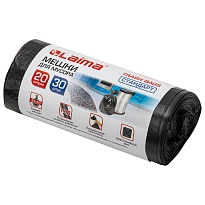 Мешки для мусора 20 л, черные, в рулоне 30 шт., ПНД, 8 мкм, 500х450 мм, LAIMA, 601376 в Магадане