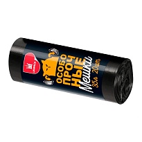 Мешки для мусора 35 л, черные, в рулоне 20 шт., ПНД, 12 мкм, 600х500 мм, Особопрочные, МП7788 в Магадане