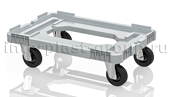 Тележка пластиковая с отверстием без тормозов усиленная серая в Магадане