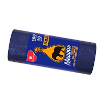 Мешки для мусора 160 л, синие, рулон 10 шт., ПВД, 35 мкм, 1100х900 мм, Уфа Пак, МВ1755 (МВ 160-10ср) в Магадане