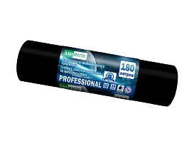 Мешки для мусора 180 л, ароматизированные, черные, в рулоне 10 шт., ПВД, 30 мкм, 1100х930 мм, PROFESSIONAL, 1801044 в Магадане