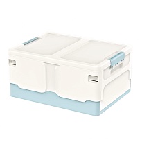 Ящик пластиковый складной белый, дно голубое, 480х360х240 мм в Магадане