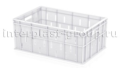 Пластиковый ящик для молока, мяса, овощей и фруктов белый