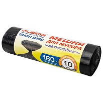 Мешки для мусора 160 л, черные, в рулоне 10 шт., ПВД, 30 мкм, 1200х900 мм, LAIMA ULTRA, 607694 в Магадане