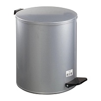 Ведро для мусора с педалью, усиленное, Титан, 15 л, серое, оцинкованная сталь в Магадане