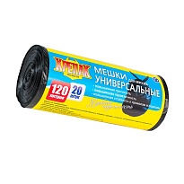 Мешки для мусора 120 л, черные, в рулоне 20 шт., ПНД, 15 мкм, 1100х700 мм, Крепак, 4607075710207 в Магадане Мешки для мусора 120 л, черные, в рулоне 20 шт., ПНД, 15 мкм, 1100х700 мм, Крепак, 4607075710207 в Магадане