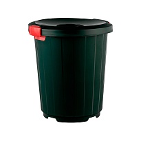 Мусорный бак с крышкой - воронкой на колесах 105 л темно-зеленый 105 темно-зеленый в Магадане