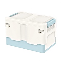 Ящик пластиковый складной белый, дно голубое, 370х240х240 мм в Магадане