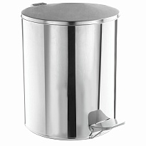 Ведро для мусора с педалью, усиленное, ТИТАН, 7 л, кольцо под мешок, нержавеющая сталь, хром в Магадане