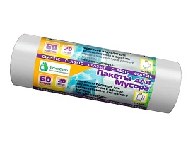 Мешки для мусора 60 л, белые, в рулоне 20 шт., ПНД, 7 мкм, 700х600 мм, MIRPACK Classik, 602052 в Магадане Мешки для мусора 60 л, белые, в рулоне 20 шт., ПНД, 7 мкм, 700х600 мм, MIRPACK Classik, 602052 в Магадане