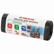 Мешки для мусора 90 л, черные, в рулоне 10 шт., ПВД, 25 мкм, 950х600 мм, LAIMA, 605332 в Магадане Мешки для мусора 90 л, черные, в рулоне 10 шт., ПВД, 25 мкм, 950х600 мм, LAIMA, 605332 в Магадане
