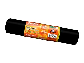 Мешки для мусора 180 л, ароматизированные, черные, в рулоне 10 шт., ПВД, 80 мкм, 1100х930 мм, EXPORT, exp18010142 в Магадане