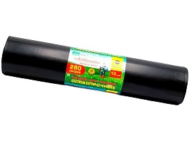 Мешки для мусора 280 л, ароматизированные, черные, в рулоне 10 шт., ПВД 110 мкм, 1400х930 мм, Добрыня, Dob28010black в Магадане Мешки для мусора 280 л, ароматизированные, черные, в рулоне 10 шт., ПВД 110 мкм, 1400х930 мм, Добрыня, Dob28010black в Магадане