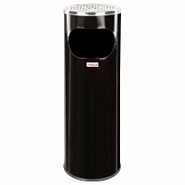 Урна с пепельницей 18 литров, нержавеющая сталь, черная, LAIMA PROFESSIONAL в Магадане