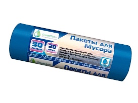 Мешки для мусора 30 л, синие, в рулоне 20 шт., ПНД, 7 мкм, 600х500 мм, MIRPACK Classik, 302041 в Магадане Мешки для мусора 30 л, синие, в рулоне 20 шт., ПНД, 7 мкм, 600х500 мм, MIRPACK Classik, 302041 в Магадане