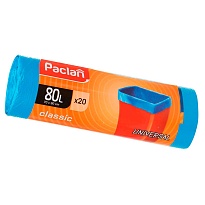 Мешки для мусора 80 л, синие, в рулоне 20 шт., ПНД, 12 мкм, 900х700 мм, PACLAN Classic, 606335 в Магадане