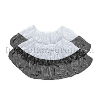 Бахилы бело-черные 1000 шт (500 пар), 48 мкм, двойная подошва, с одной резинкой, Эконом+ в Магадане