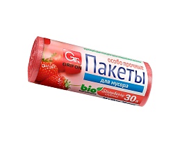 Мешки для мусора 30 л, ароматизированные, Клубника, красные, в рулоне 20 шт., ПНД, 9 мкм, 560х530 мм, GRIFON Aroma, 101-020 K в Магадане
