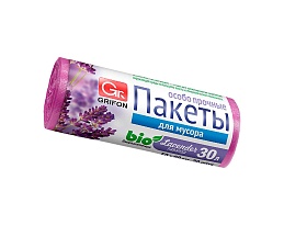 Мешки для мусора 30 л, ароматизированные, Лаванда, сиреневые, в рулоне 20 шт., ПНД, 9 мкм, 560х530 мм, GRIFON Aroma, 101-020 La в Магадане