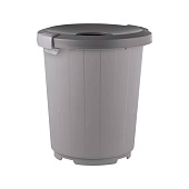 Мусорный бак с крышкой - воронкой на колесах 105 л серый