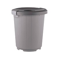 Мусорный бак с крышкой - воронкой на колесах 105 л серый 105 серый в Магадане